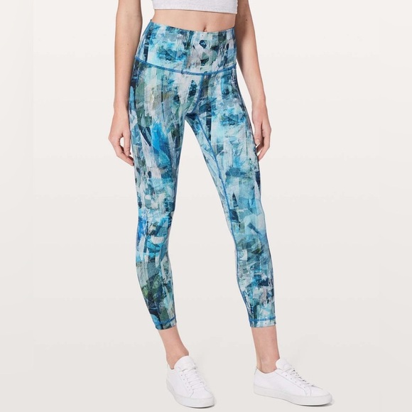 Lululemon Wunder Under Hi-Rise 7/8 Tight 25" Sun Dazed Multi Blue, size 6 - Picture 4 of 11